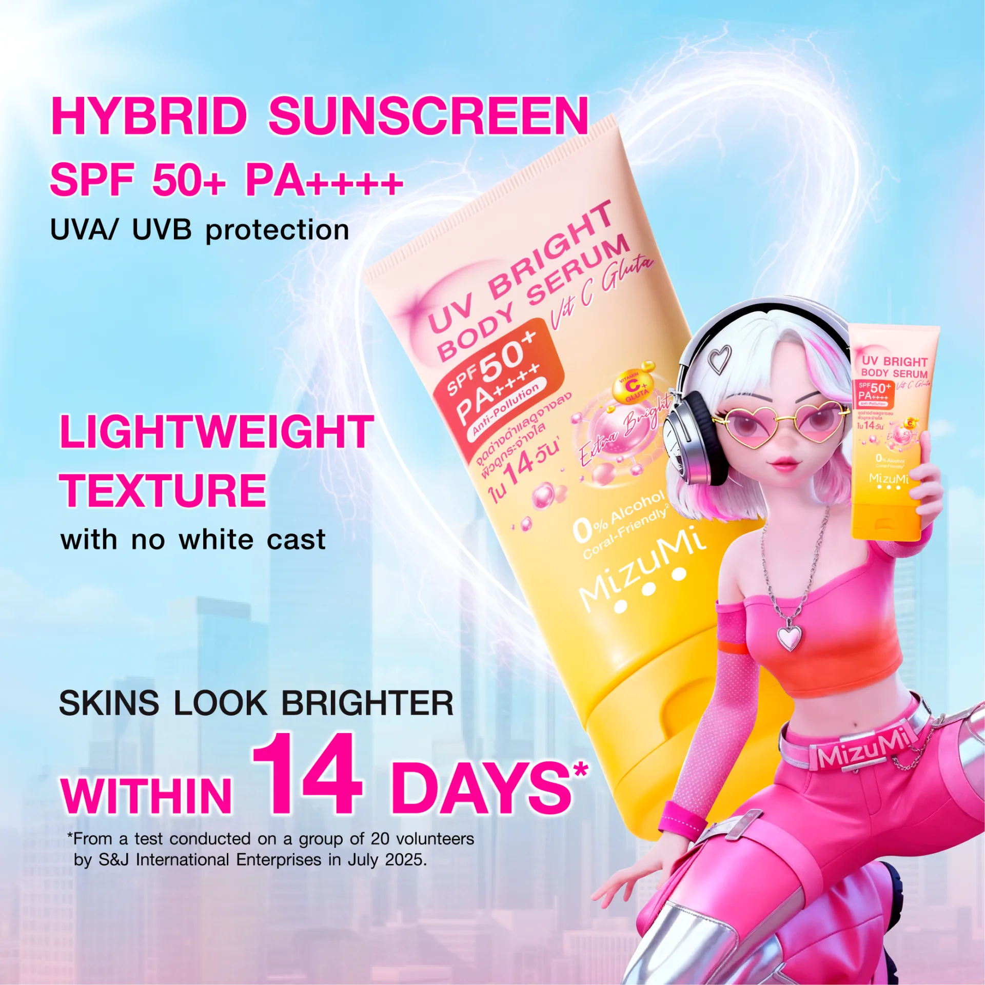 MizuMi UV Bright Body Serum Vit C Gluta SPF50+ PA++++