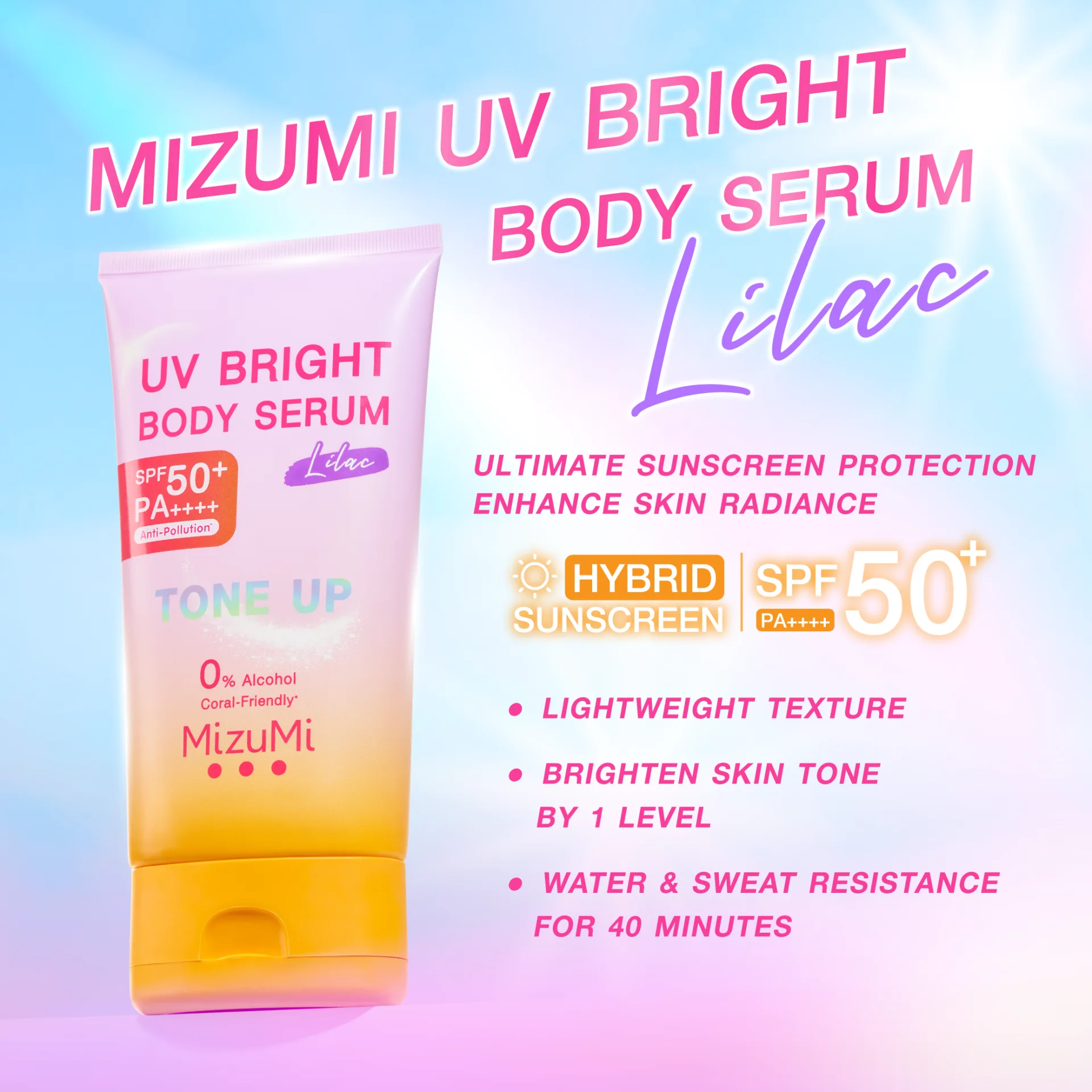 MizuMi UV Bright Body Serum Lilac SPF50+ PA++++