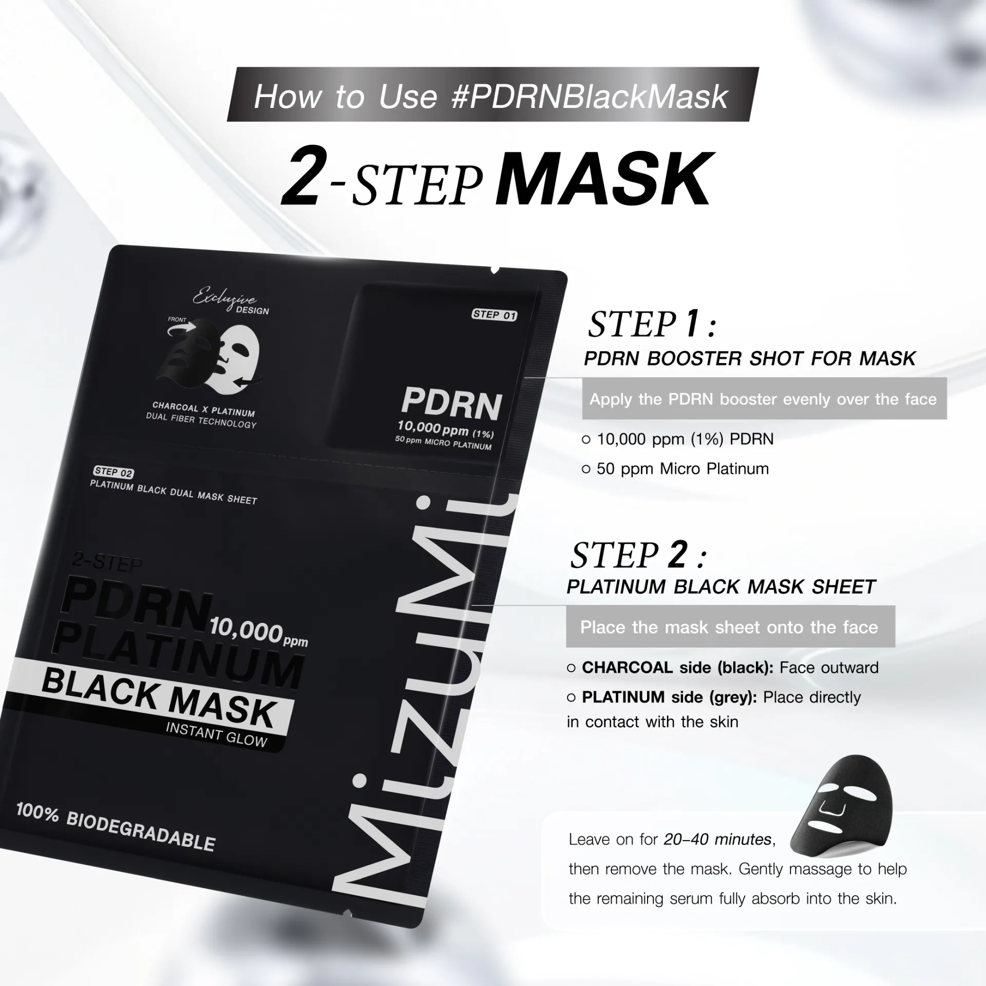 MizuMi PDRN Platinum Black Mask Instant Bright