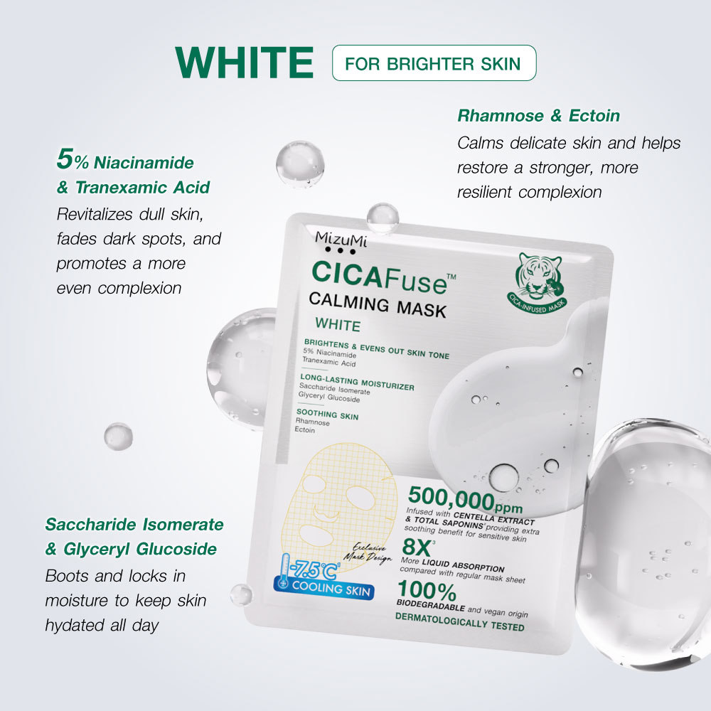 MizuMi CICAFuse Calming Mask White