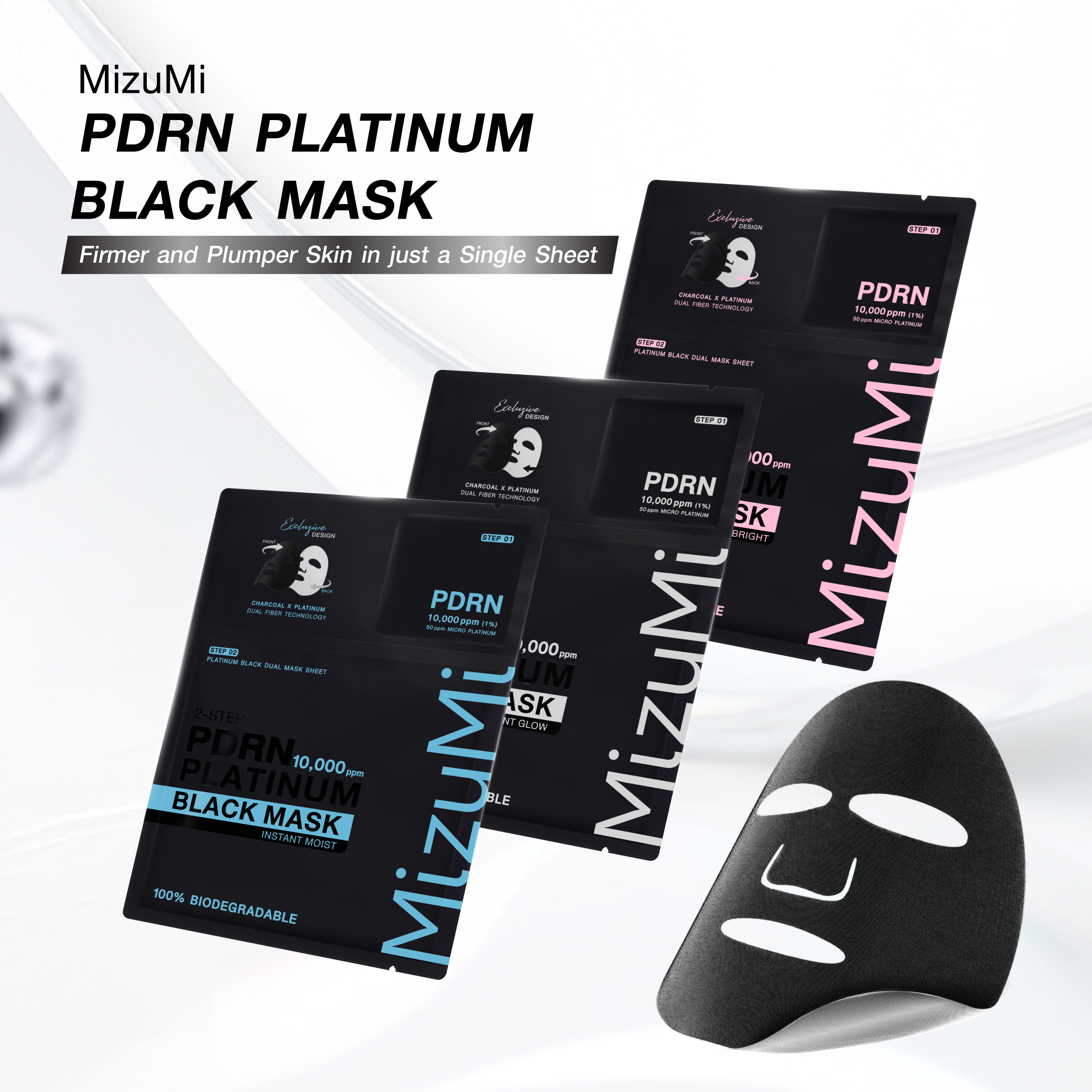 MizuMi PDRN Platinum Black Mask Instant Moist
