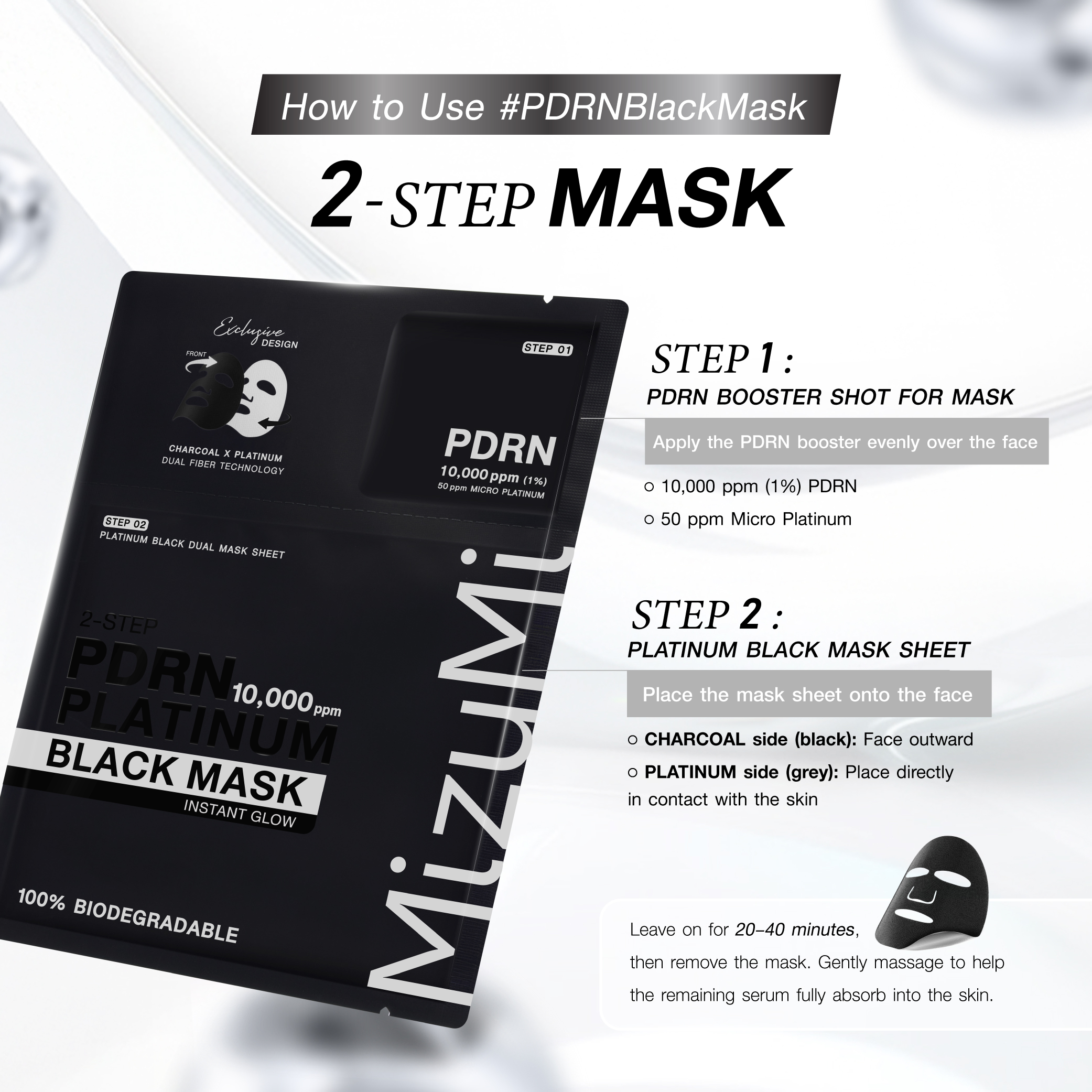 MizuMi PDRN Platinum Black Mask Instant Moist