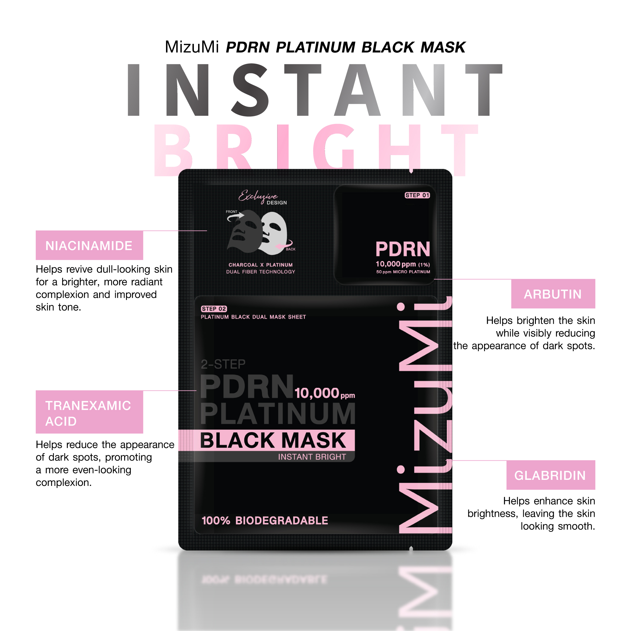 MizuMi PDRN Platinum Black Mask Instant Glow